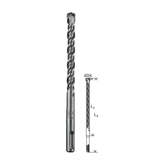 SDS-Plus-5 Masonry Drill Bit, 5.5mm x 100mm x 165mm, Grey