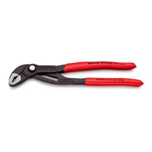 Cobra Water Pump Pliers, 250 mm, Nuts to 46 mm, Pipes to 50 mm, Self-Locking, Fine Adjustment by Button Push, Pipe Wrench