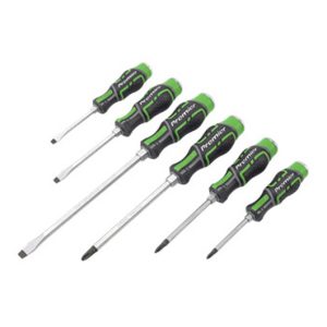 6pc Hammer-Thru Screwdriver Set Hi-Vis Green