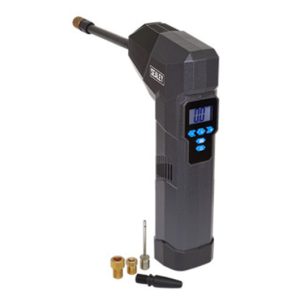 Compact Rechargeable Tyre Inflator & Power Bank with Worklight
