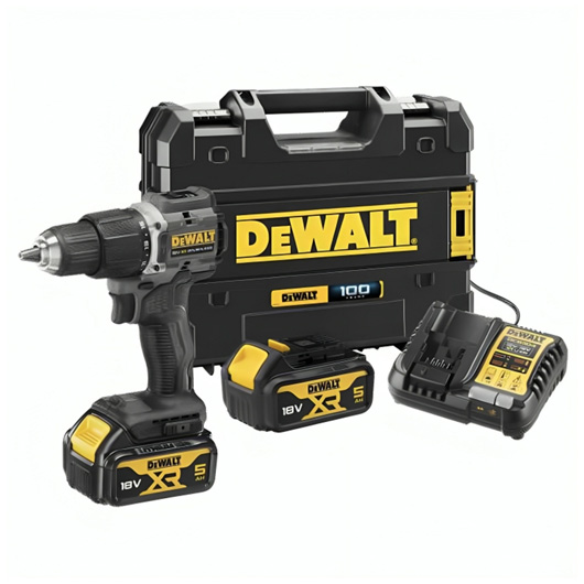 18V XR Cordless Brushless Combi Drill with 2 x 5.0Ah Batteries, Charger & Case