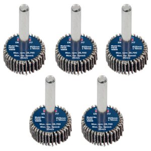 25 x 10mm Abrasive Flap Wheel on 6mm Shaft 80Grit - Pack of 5