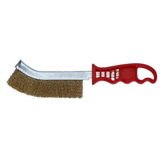 Plastic Handle Brass Coated Wire Brush