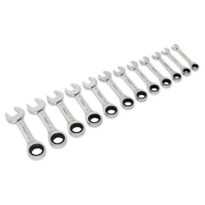 12pc Stubby Combination Ratchet Spanner Set