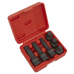 6pc 1/2"Sq Drive Impact Spline Socket Bit Set