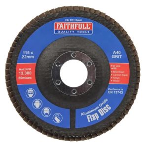 Flap Disc Aluminium Oxide 115mm 22mm 40 Grit
