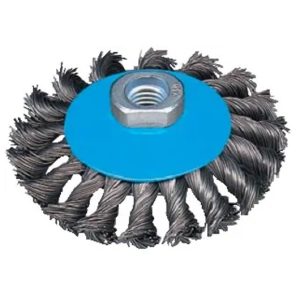 Steel Bevelled Twist-Knot Wire Wheel Brush, 100mm, M14