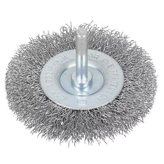 75mm Flat Steel Wire Wheel Brush with 6mm Arbor for Efficient Cleaning