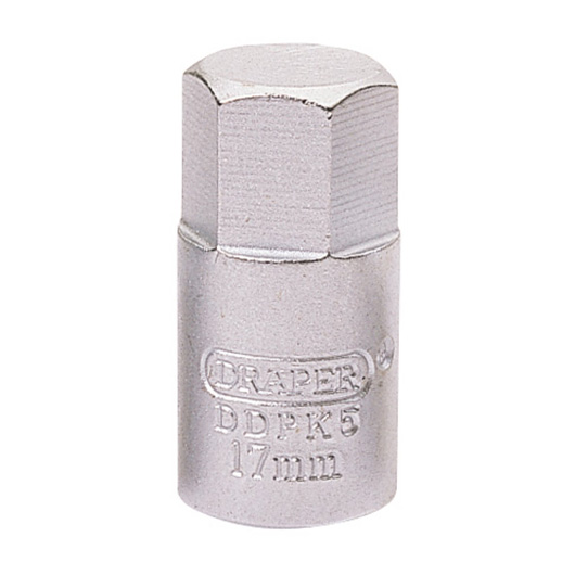 Hexagon Drain Plug Key, 3/8" Sq. Dr., 17mm