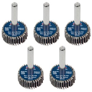 25 x 10mm Abrasive Flap Wheel with 6mm Shaft 40Grit - Pack of 5