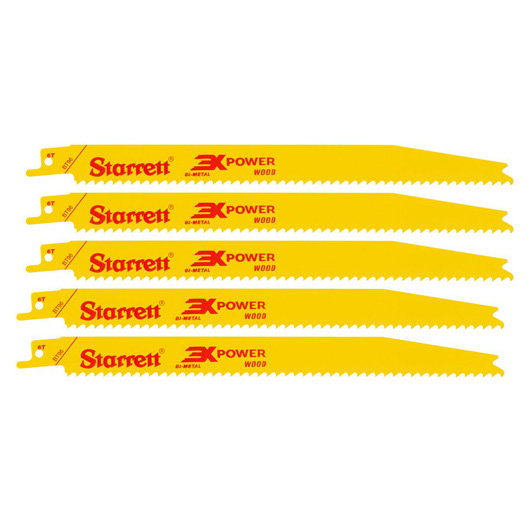 Starrett BT96-5 Bi-Metal Wood Reciprocating Saw Blade 228mm 6 TPI x5 Pcs